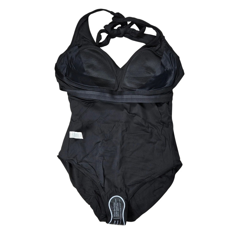 Spanx Pique‎ Shaping Halter One-Piece Swimsuit Very Black XL - Picture 5 of 9